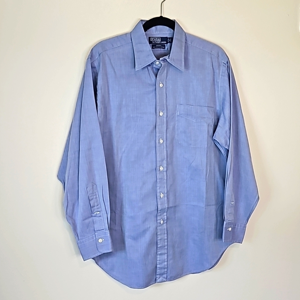 Polo Ralph Lauren Blue Andrew Button Down Shirt 16 32/33